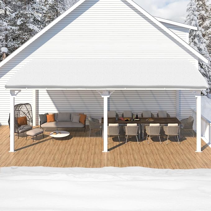 AECOJOY 20' x 10' White Gazebo Outdoor Pergola - Image 6
