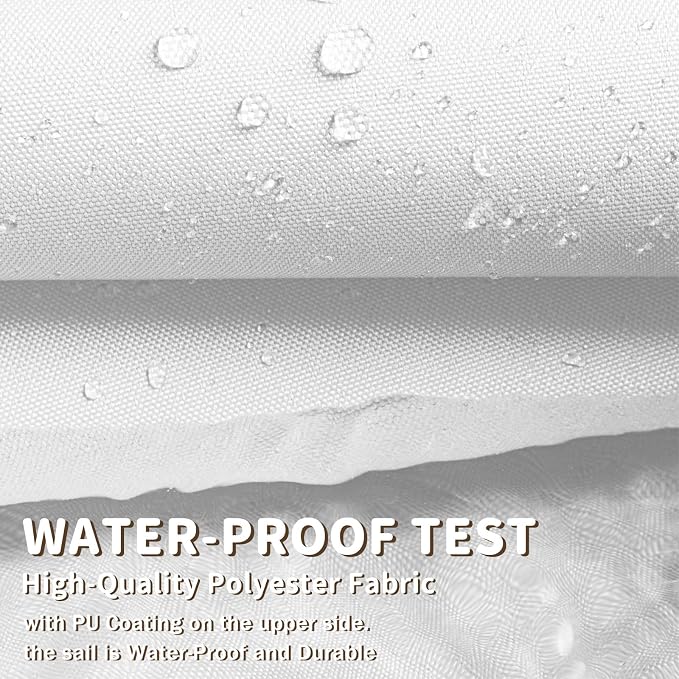 LOVE STORY Right Triangle 12'x24'x26.8' Waterproof Sun Shade Sail Canopy UV - Image 5