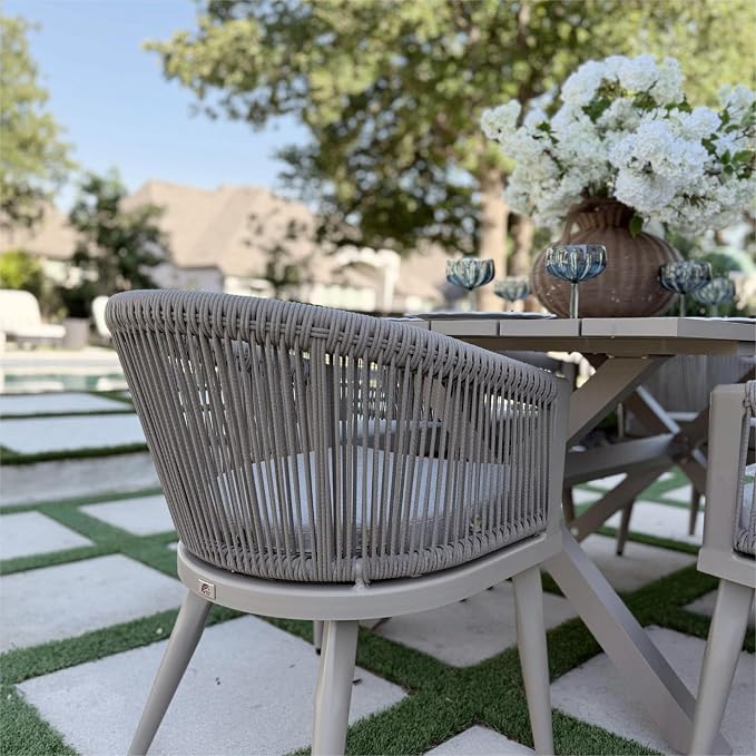 PURPLE LEAF Outdoor Dining Set for 8 All-Weather 9 Piece Patio Aluminium Dining - Image 3