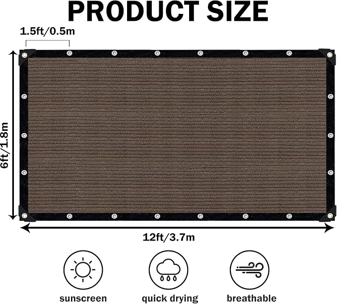 Mocha Sun Shade Cloth, Pergola Shade Cover - Image 2
