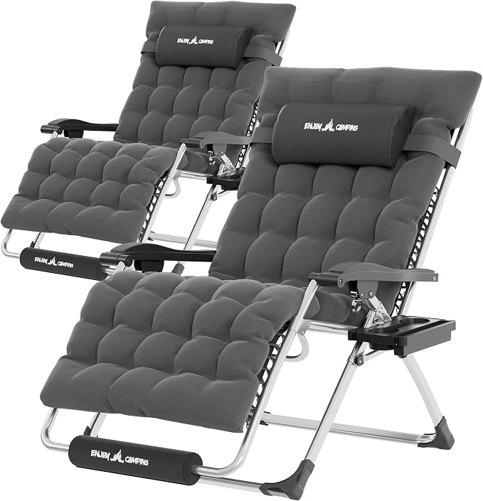 UDPATIO Oversized Zero Gravity Chair Set of 2, 29In XXL Patio Reclining Chair by UDPATIO