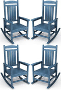 KINGYES HDPE Patio Rocking Chair Set of 4, Outdoor Rocking Chairs Porch Rocker by KINGYES