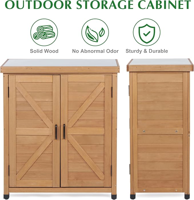 Outdoor Storage Cabinet & Potting Bench Table - Image 5
