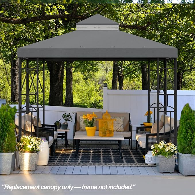 10x10 Canopy Replacement Top Double Tiered Gazebo Cover - Image 6
