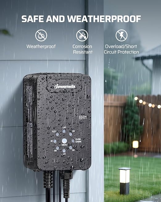 DEWENWILS 60W Low Voltage Landscape Transformer, 120V AC to 12V AC Outdoor - Image 8