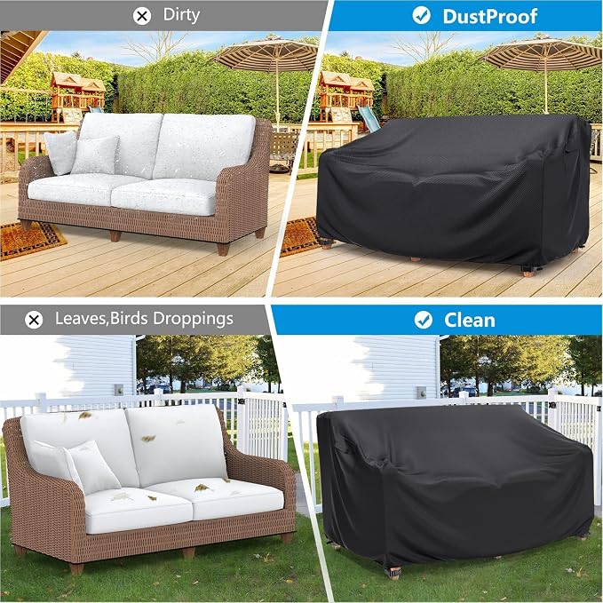 Mrrihand Heavy Duty Patio Sofa Cover Waterproof, Mrrihand 3-Seater Outdoor Sofa - Image 5