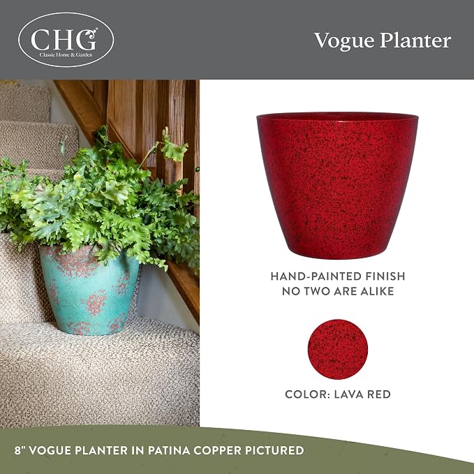 Classic Home and Garden Vogue Planter Pots w/Pottery Quality Finish - Image 2