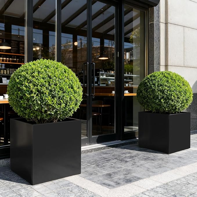 Tall Metal Planter Box for Outdoor Plants 26" L x 26" W x 26", Heavy Duty Steel - Image 5