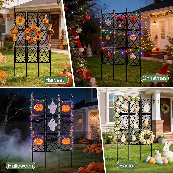 5.25FT Garden Trellis for Climbing Plants Outdoor, Metal Wall Lattice Climbing - Image 9