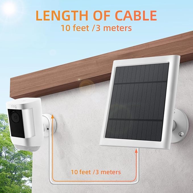Solar Panel for Rings Camera White 2pack 4W Solar Charger Compatible - Image 5