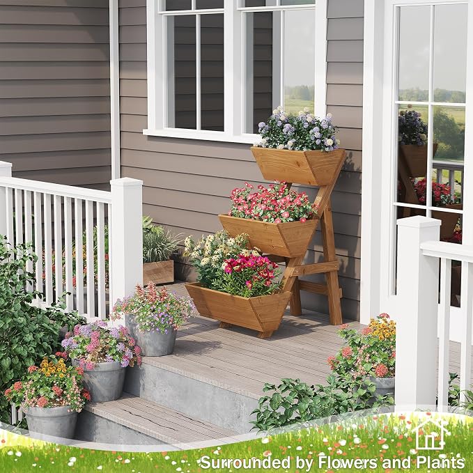 Small Raised Garden Bed, 3 Tier Vertical Garden Planter - Image 2