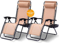 SereneLife Zero Gravity Outdoor Lounge Chairs 2 Pack – Folding Recliners by SereneLife