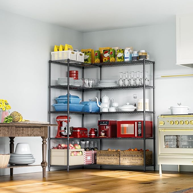 IZEUK Linked Storage Racks, DIY Adjustable Heavy Duty Metal Shelving Unit - Image 2