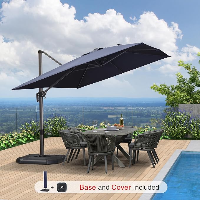 PURPLE LEAF 9'×11.5' Cantilever Patio Umbrella - Image 2