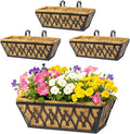 4 Pack 16 Inch Window Boxes Planters Railing Planter Box by KarlliuHOMEGARDEN