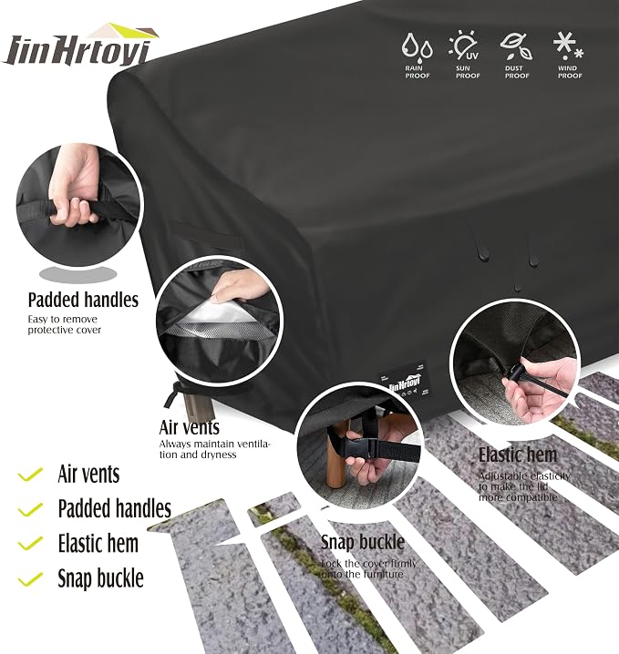 JinHrtoyi 3-Seater Outdoor Couch Cover, 79Wx38Dx35H inches Outdoor Furniture - Image 4