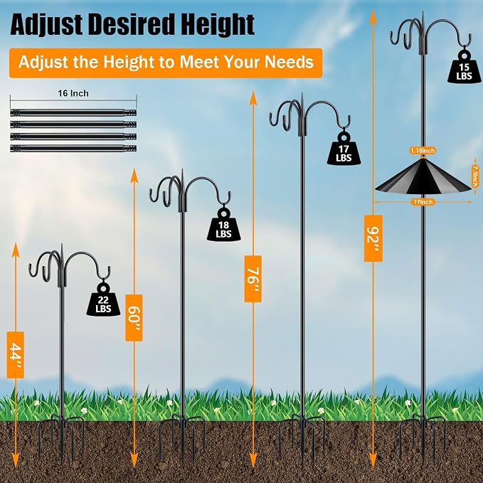 FEED GARDEN 92" Squirrel-Proof Bird Feeder Pole - Image 3