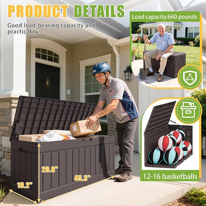 Greesum Outdoor Storage Box 82 Gallon Storage Bin - Image 6