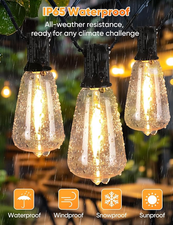 Brightever 120FT LED Outdoor String Lights - Image 6