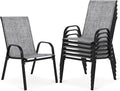 Outdoor Stackable Chairs Set of 6, Stacking Patio Chairs by Villeston