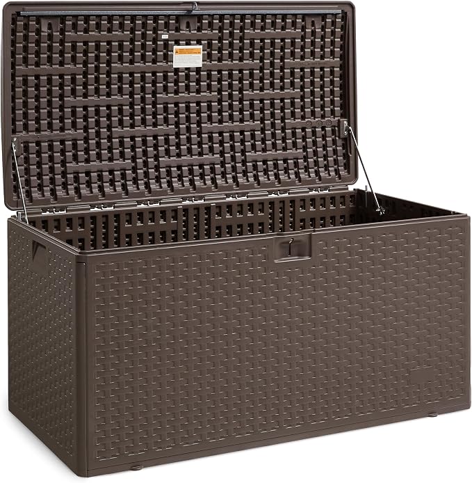 Amazon Basics Outdoor Storage Deck Box, Weather-Resistant, 99 Gallon, - Image 4