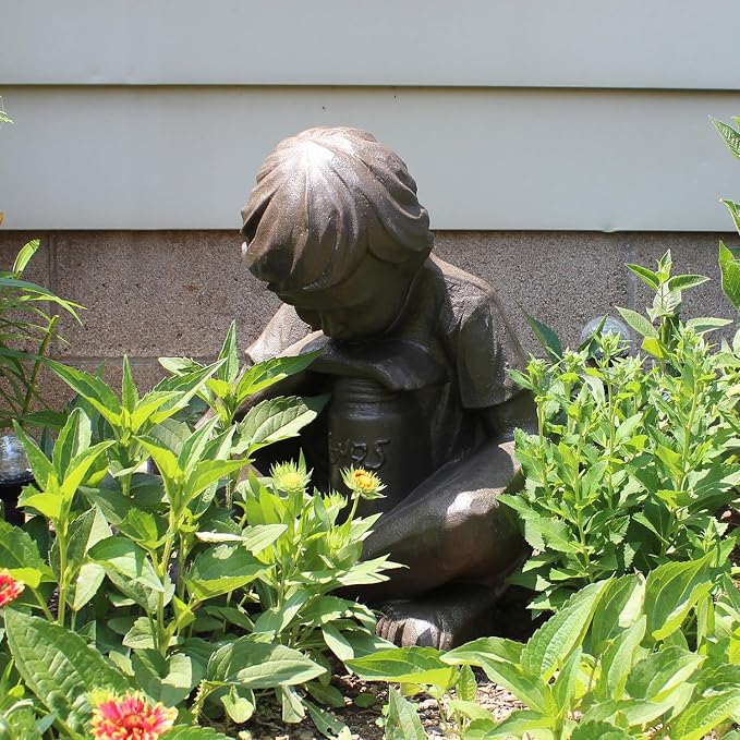 Emsco Group 92225 Boy Statue – Natural Appearance – Made of Resin – Lightweight - Image 2