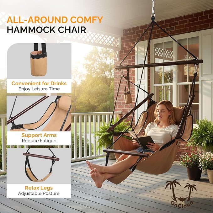 ONCLOUD Upgraded Unique Hammock Sky Chair, Air Deluxe Hanging Swing Seat - Image 2