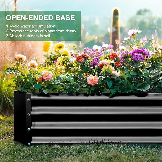 Land Guard 3 Pack 6×3×1ft Galvanized Metal Raised Garden Bed, Metal Planter Kit - Image 5