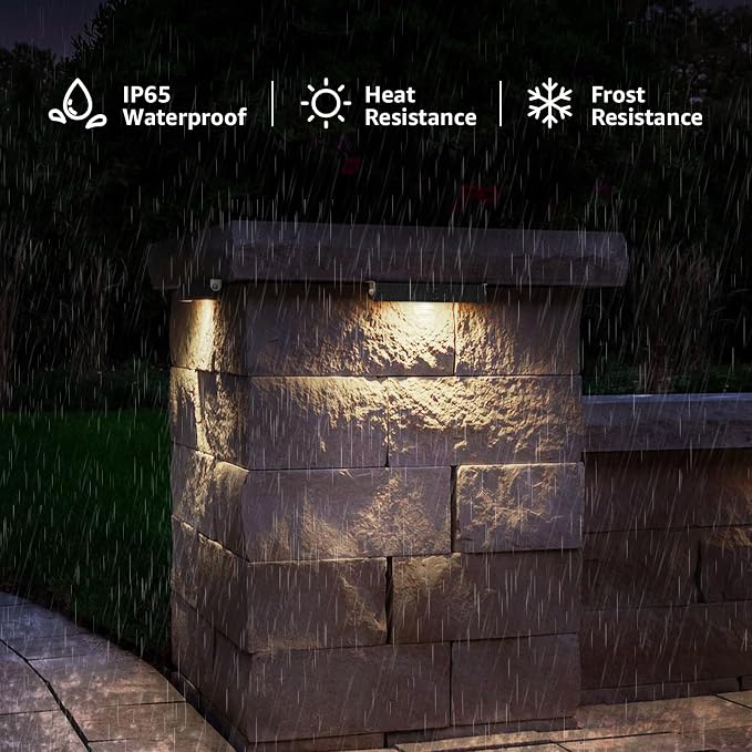 SUNVIE 8-Pack 7 Inch Retaining Wall Lights 5W LED Waterproof Hardscape Lighting - Image 5