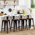 WENTMENT Bar Stools Set of 4 Counter Height Bar Stools Metal Barstools by WENTMENT