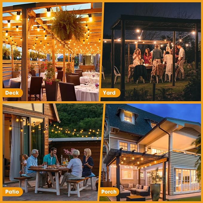 200FT LED Outdoor String Lights Waterproof Patio Lights - Image 8