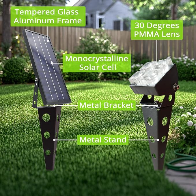 Solar Spot Lights Outdoor Waterproof IP65 Landscape Spotlights - Image 2
