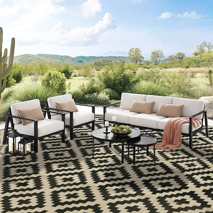 SAND MINE Reversible Mats, Plastic Straw Rug, Modern Area Rug, Large Floor Mat - Image 6
