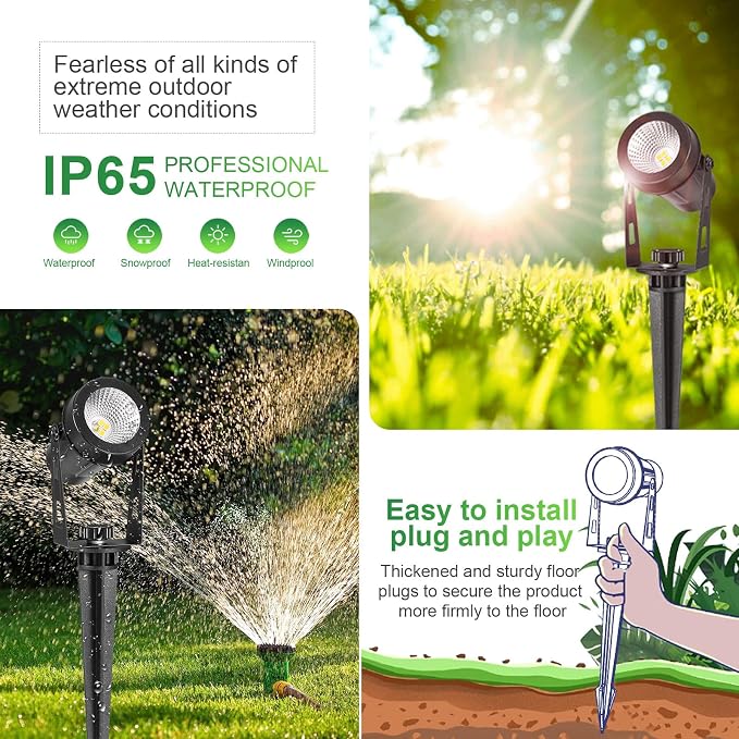 2 Pack Extendable Outdoor Landscape Lights, 12V Low Voltage Landscape Lighting - Image 3
