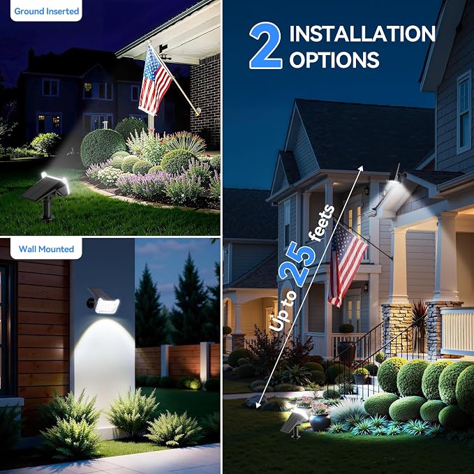 WdtPro Solar Spot Lights Outdoor Waterproof, 6 Pack, Bright Solar Landscape - Image 8