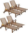 Carauci Lounge Chair Outdoor Set of 4, HDPE Chaise Lounge by Carauci