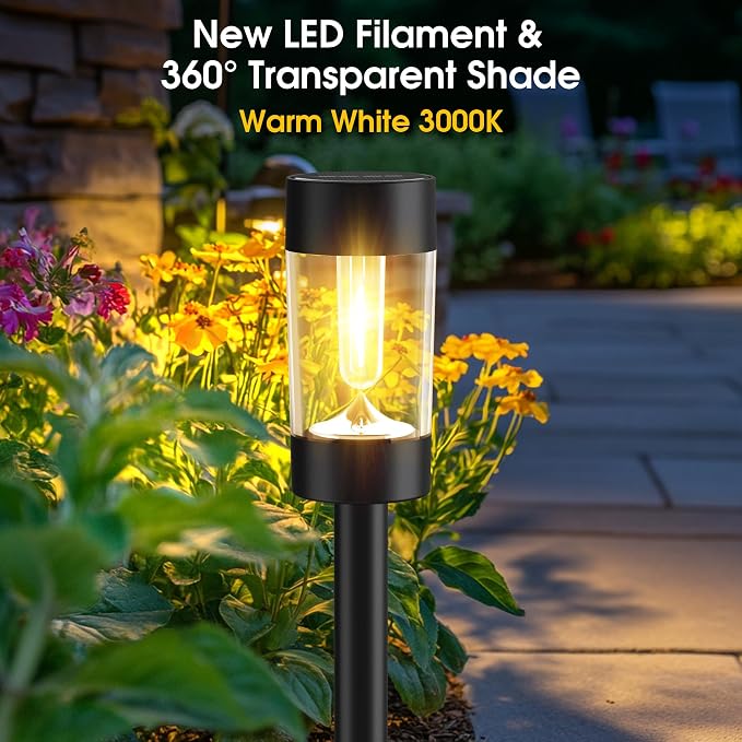 Solar Lights Outdoor, 12 Pack Waterproof Solar Landscape Lighting - Image 2