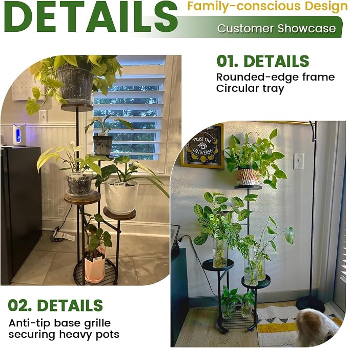 TOSKING 5 Tier Tall Plant Stand Indoor Outdoor, Heavy Duty Corner Plant Stand - Image 5