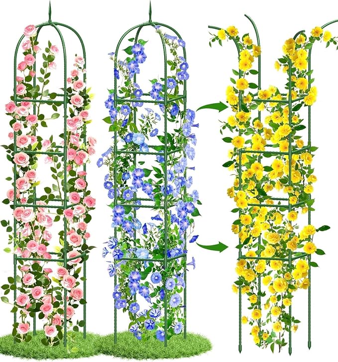 Garden Obelisk Trellis for Climbing Plants, 6FT Garden Obelisk Rustproof PE by GrowYourGreenParadise