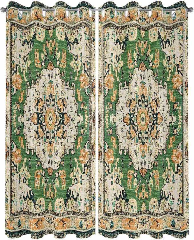 Ombre Green Boho Outdoor Curtains - Image 2