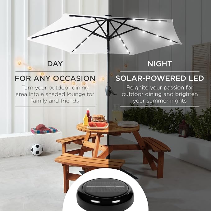 Best Choice Products 7.5ft Outdoor Solar Market Table Patio Umbrella - Image 3