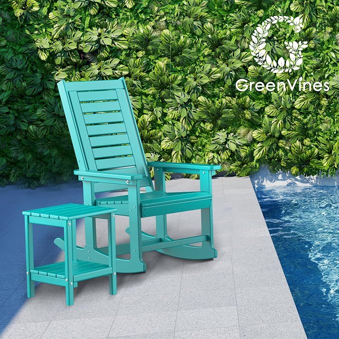 GREENVINES Outdoor Rocking Chairs | Set of 2 | Porch Rocker | HDPE Plastic | - Image 2