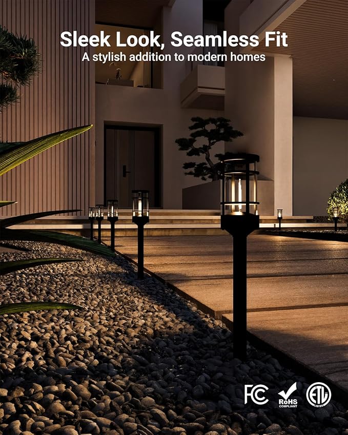 Sunco 6 Pack Low Voltage Garden Pathway Lights, LED Landscape Pathway Lighting - Image 7