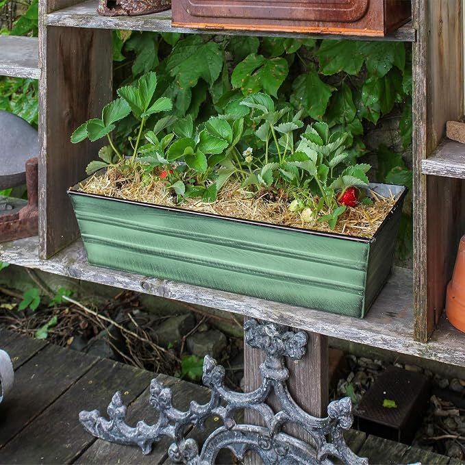 Achla Designs Galvanized Window Flower Box Planter-Green-Small - Image 7