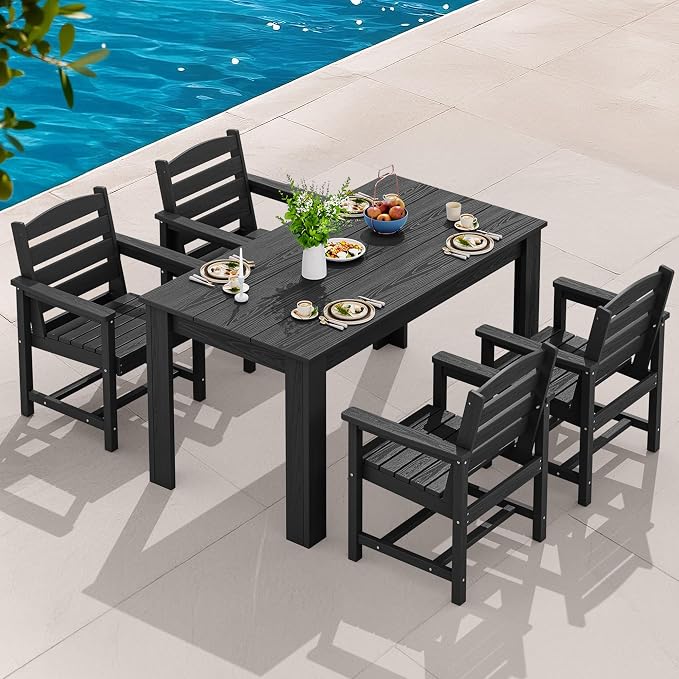 SERWALL HDPE Dining Set for 4, Outdoor Dining Sets for 4 Person - Image 6