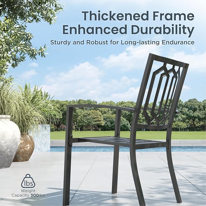 PHI VILLA 5 Pieces Outdoor Round Dining Set - Image 5