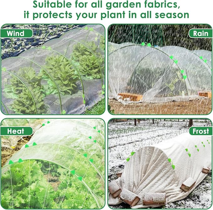 60 Pcs Garden Hoops for Raised Beds, 12 Sets Greenhouse Hoops Grow Tunnel - Image 7