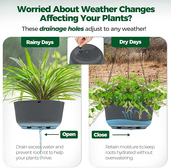 T4U 12 Inch Large Hanging Planters - Image 5