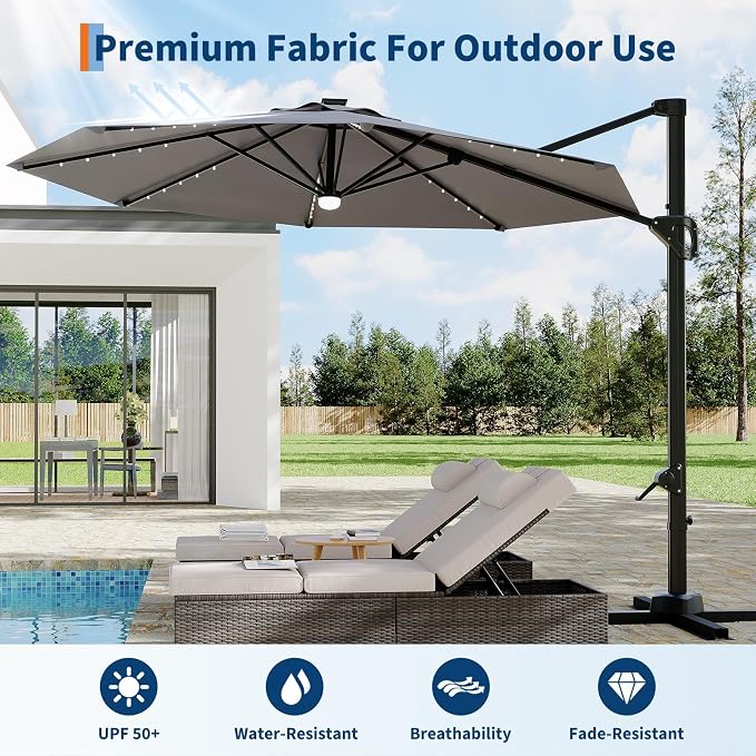 Garvee 10 ft Cantilever Patio Umbrella - Image 6