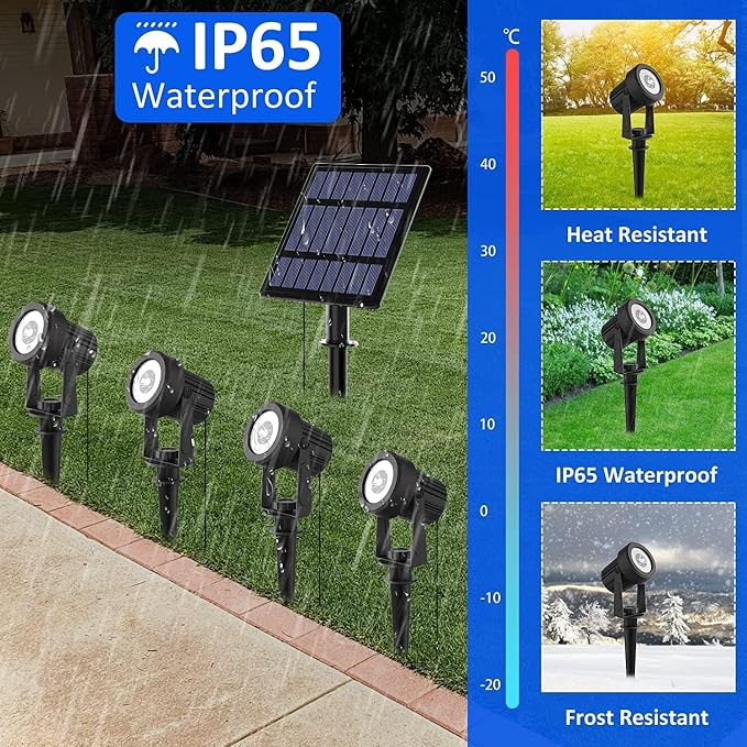 T-SUNUS Christmas Solar Garden Spotlight White Outdoor, 4-in-1 Spot Lights - Image 5